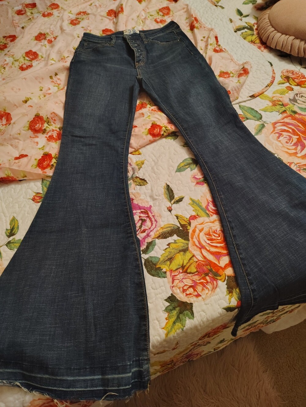 Free People Dark Blue Flared Women's Jeans